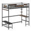 Twin Loft Bed Frame with Storage, L-Shaped Desk & Charging Station
