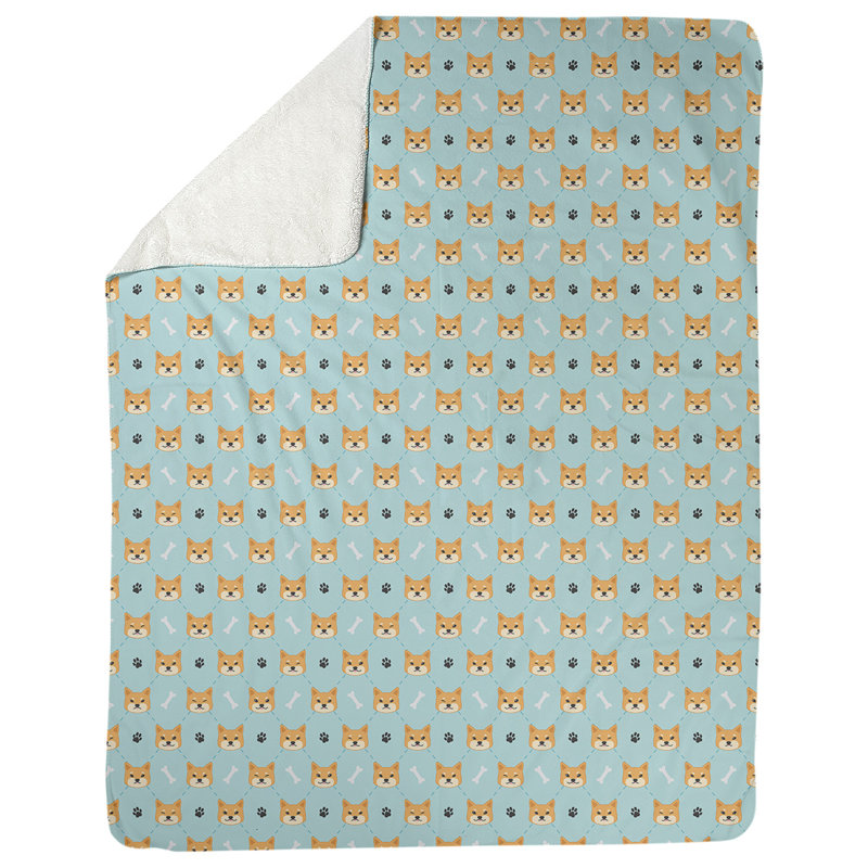 Couverture polaire Katelyn Elizabeth Shiba Inu, L 62,5 po x L 82,5 po, Bleu sarcelle