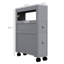 Armoire de rangement roulante grise de 6,25 po avec tablette et tiroirs pour -