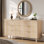 Commode 6 tiroirs avec panneaux ondulés, armoire de rangement Boho moderne avec cadre en bois massif et poignées en métal, rangement polyvalent pour la chambre à coucher, le salon, l'entrée, le couloir et le placard