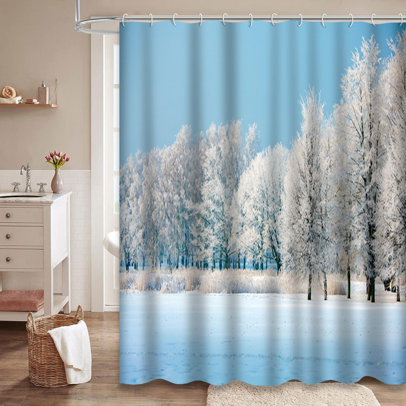 Rideau de douche Winter Trees Snowy, L 72 po x l 84 po