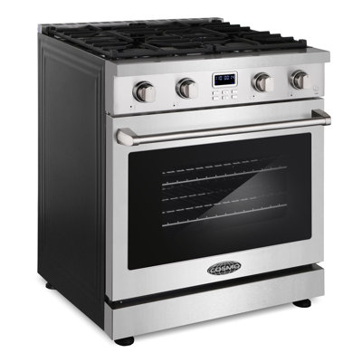 30 in. Slide-In Freestanding 4.8 cu. ft. Gas Range and Convection Oven in Stainless Steel -  Cosmo, COS-GRC304KB