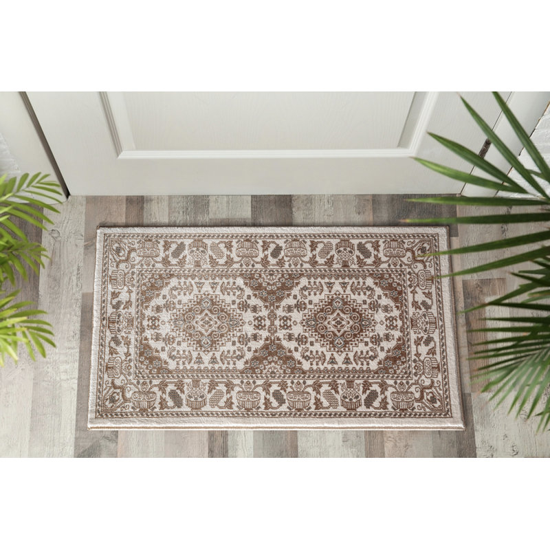 Eden Floral Indoor / Outdoor Area Rug, Rectangle 60 x 110 cm