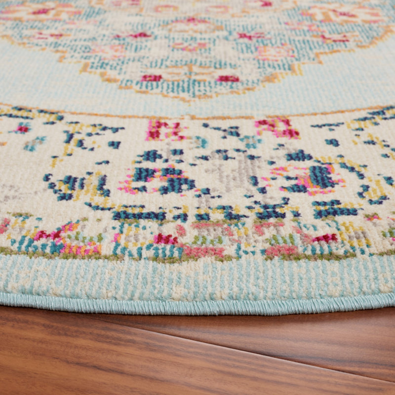 Monaco Performance Oriental Rug, Round 6'7"