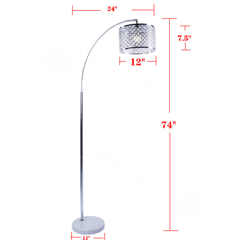 Élégante lampe arquée en cristal