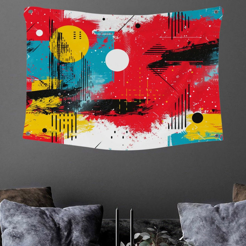 Tapisserie murale «Abstract Art» - Art mural, H 88 po x l 104 po