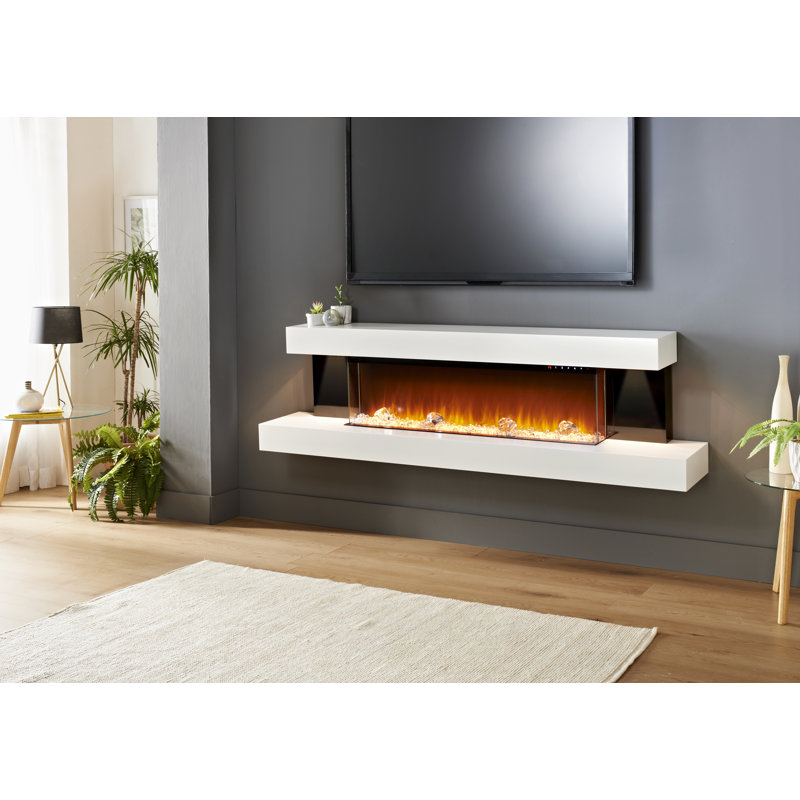 Almeria Evolution Fires 182cm W Electric Fireplace with 5000 BTU, White/Black