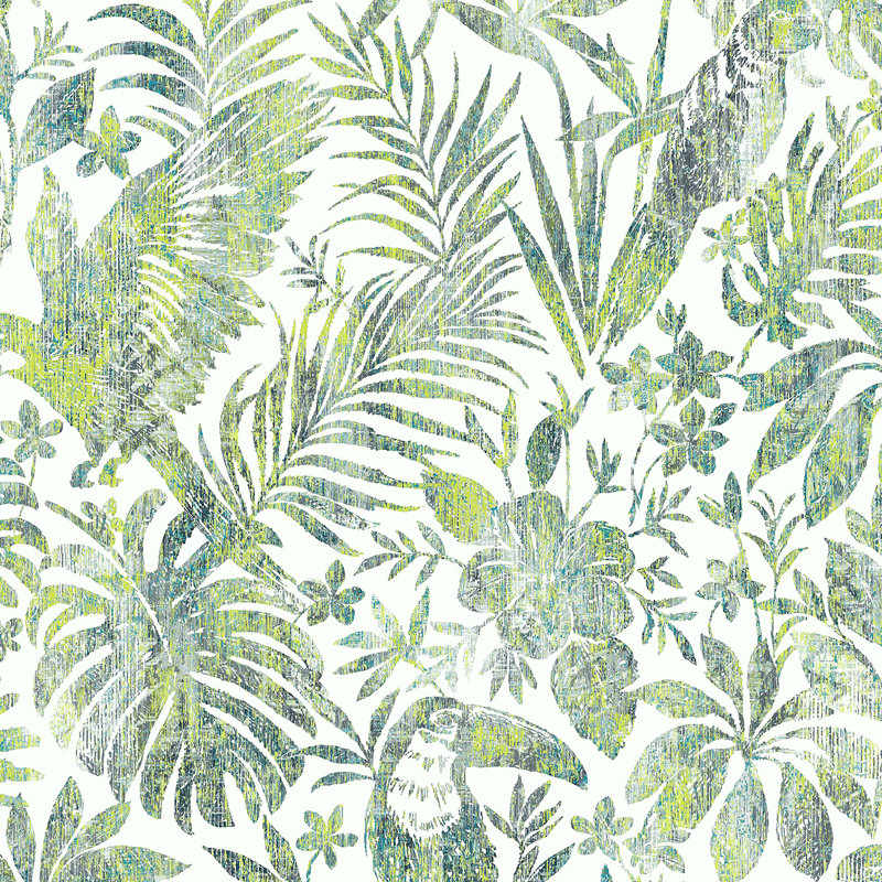 Papier peint adhésif Birdsong Tropic, Vert
