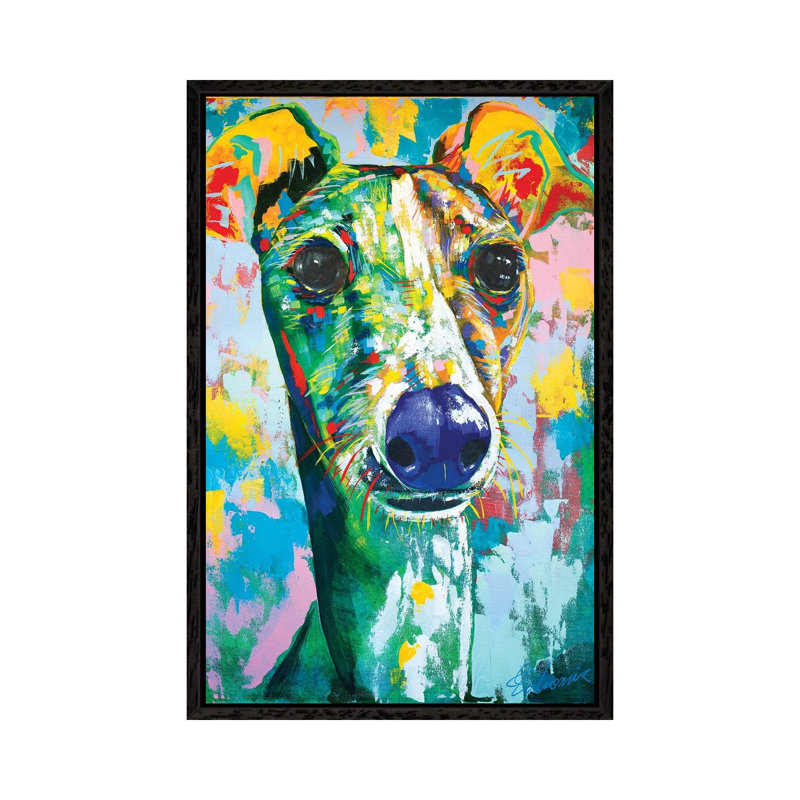 Italian Greyhound IV by Tadaomi Kawasaki - Print on Canvas, Black Floater Framed, 101.6cm H x 66.04cm W x 3.81cm D