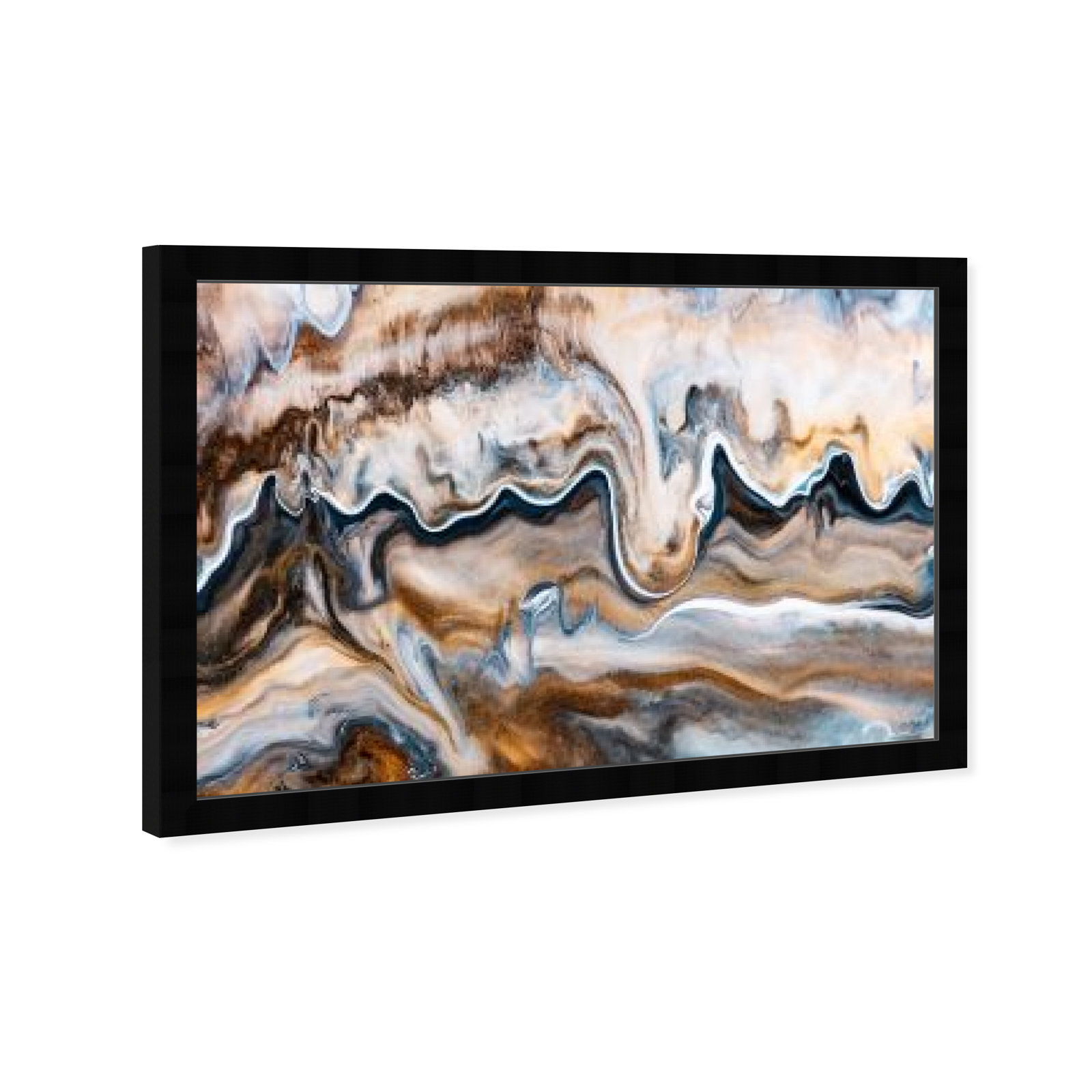 Copper And Blues by Oliver Gal, 12" H x 17" W x 0.5" D, Black