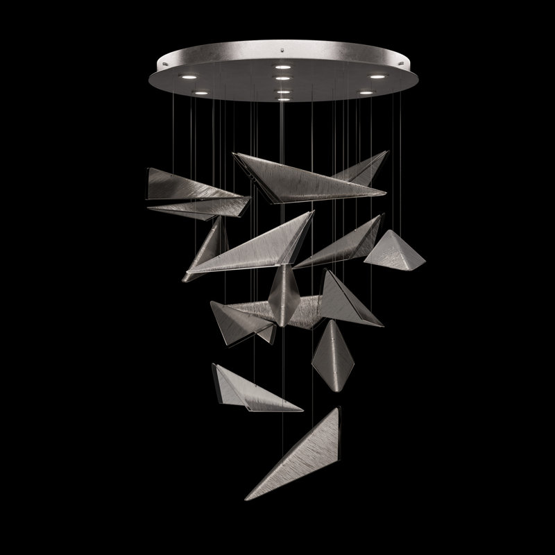 Volo 8 - Light Pendant, Smoke Linear, 52", Silver