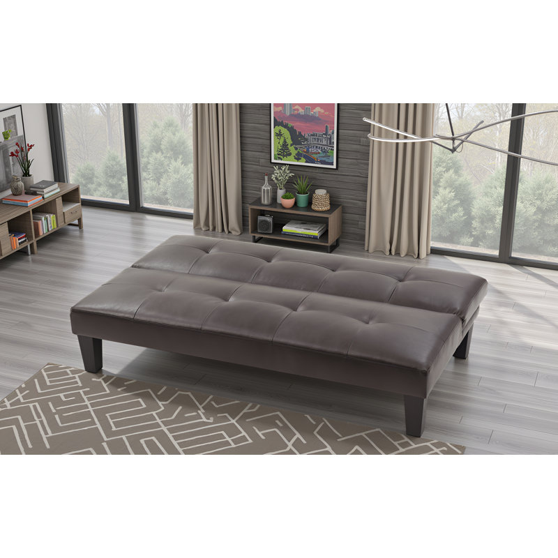 Loures Faux Leather Sofa Bed, Cappuccino