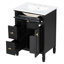 Meuble-lavabo de 24 po avec lavabo, armoire en bois massif et panneau de fibres à densité moyenne avec un tiroir rabattable, deux tiroirs standard et une tablette réglable, meuble-lavabo noir autoportant pour rangement de salle de bain-318522659-318522668