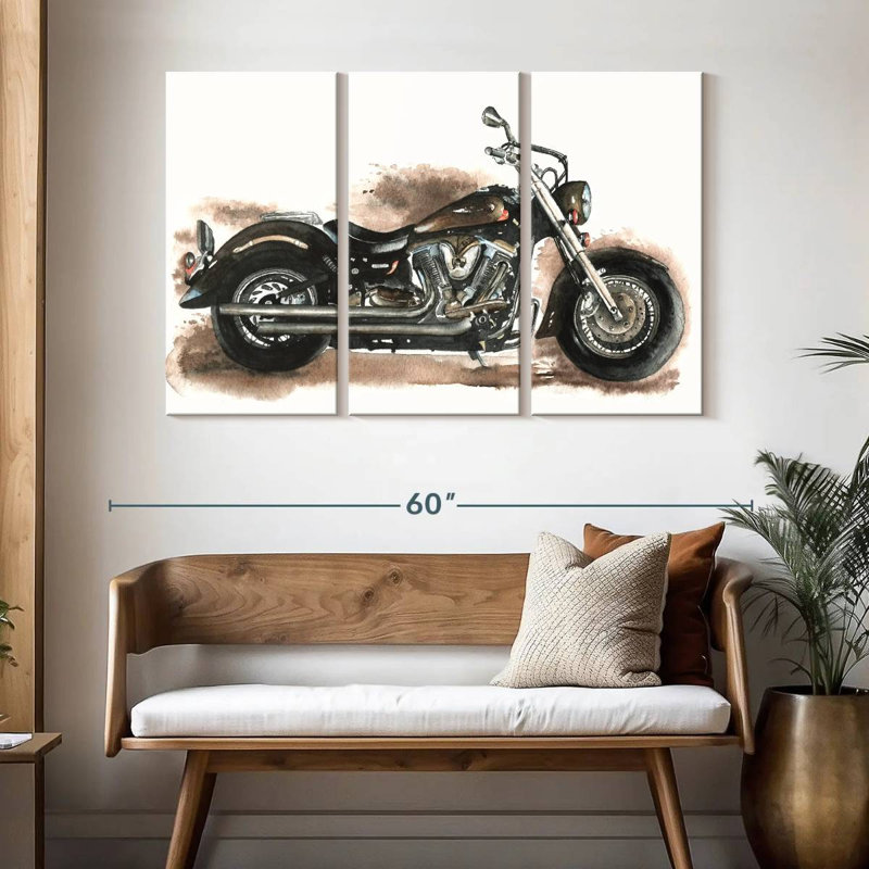Mehar Custom Chopper Motorcycle, 32" H x 50" W