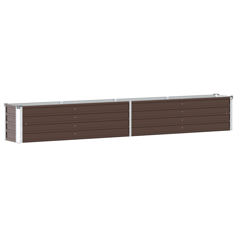 Edmund Metal Raised Garden Bed, Brown, 45cm H x 40cm W x 320cm L