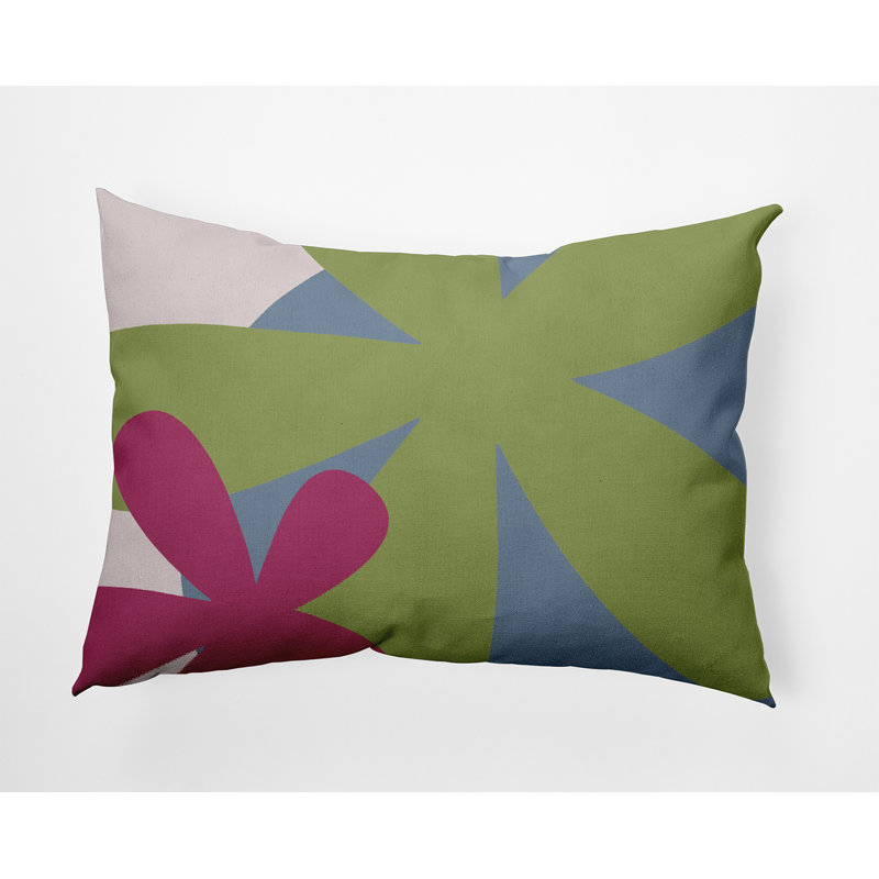 Abstract Reversible Throw Pillow, Green