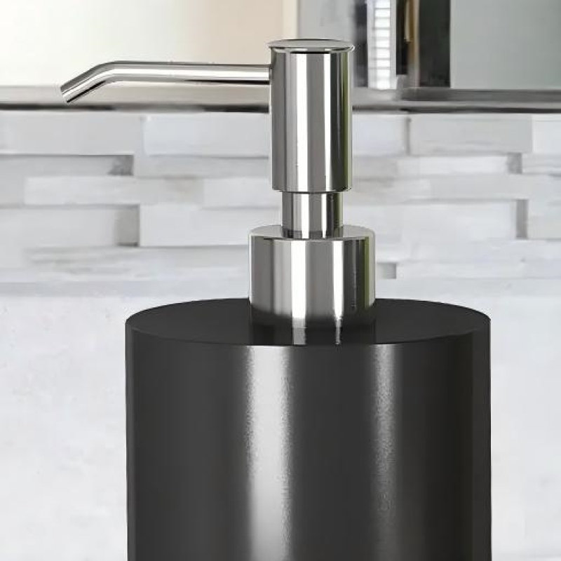 Distributeur de savon compact compact à pompe, accessoire de comptoir décoratif pour lavabo et comptoir de cuisine noir