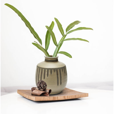 Vase en terre cuite à glaçure réactive bicolore