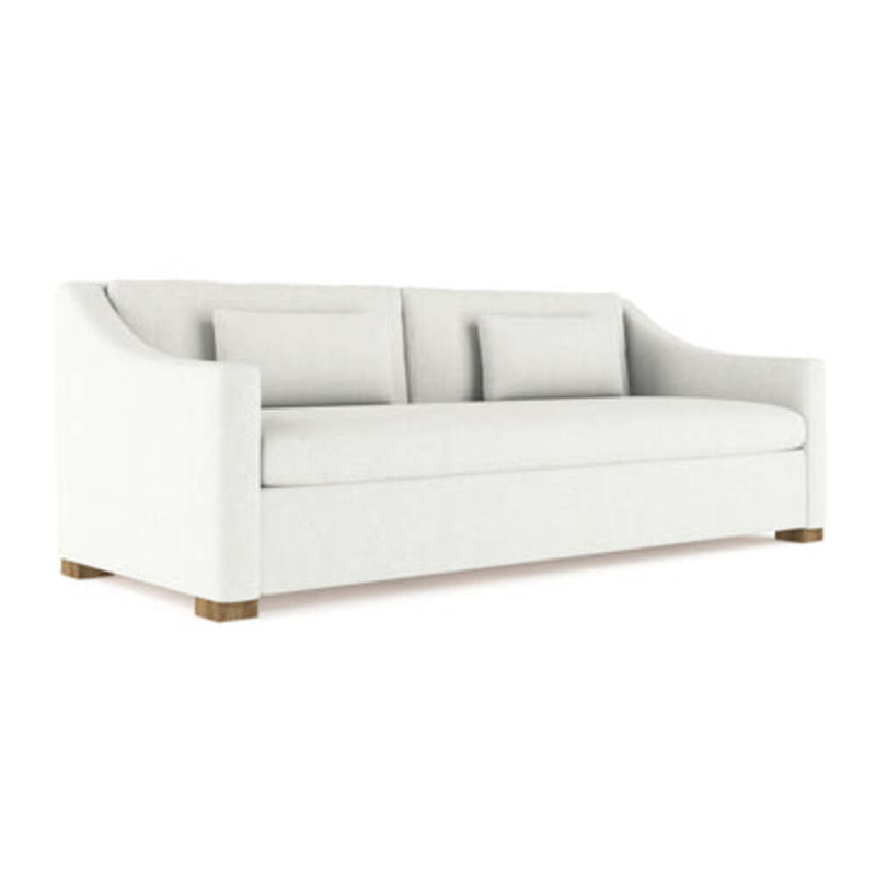 Canapé Crosby, H 32,5 po x l 108 po x P 43 po, Brun foncé, Velours moelleux blanc