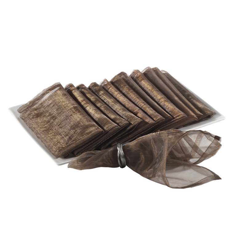 Elegant Sheer Organza Cloth Napkins 20" W X 20"l, Set Of 12, Wine