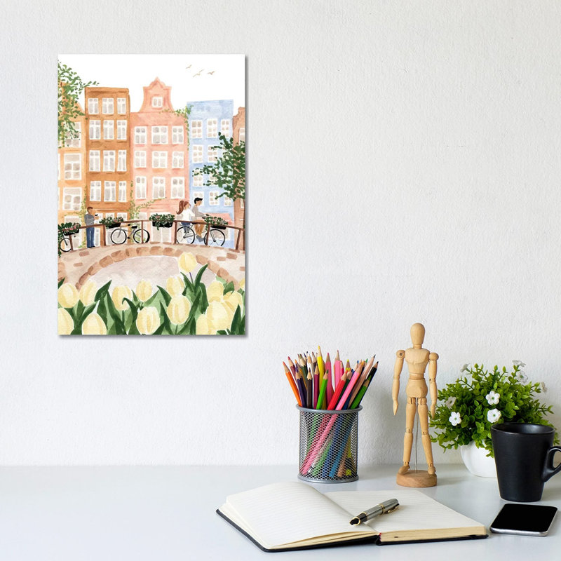Amsterdam In The Spring by Sabina Fenn - Painting on Canvas, Wrapped Canvas, 30.48cm H x 20.32cm W x 1.91cm D