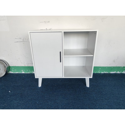 Armoire de rangement Buffet, armoire d'appoint avec pieds en bois massif pour portes décorées, salle à manger, couloir, console, armoire à boissons alcoolisées (blanc)