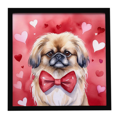 Pekingese My Valentine, reproduction d'art encadrée