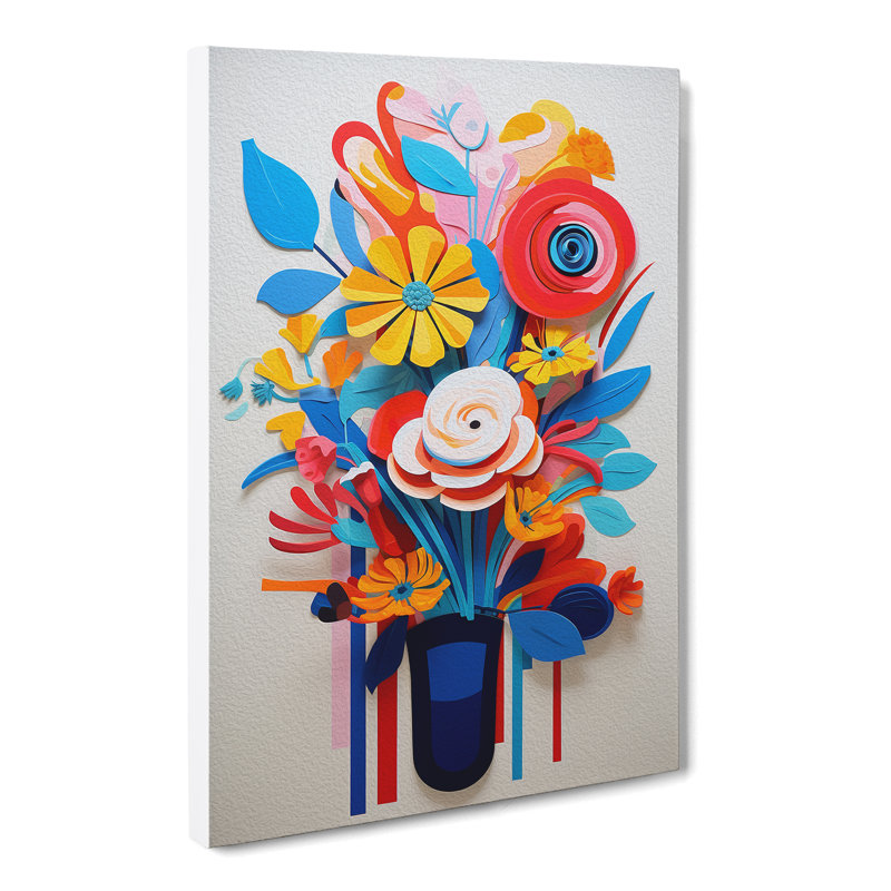Floral Constructivism - Wrapped Canvas, 76cm H x 50cm W x 3cm D