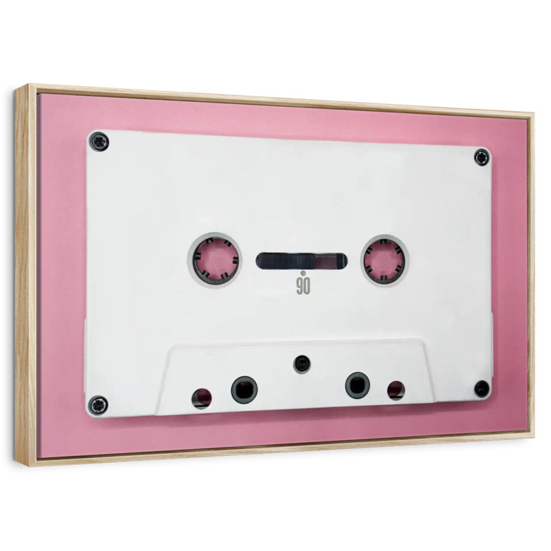 Cassette blanche, Cadre flottant en bois naturel, 13 po x 9 po