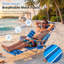 Chaise de plage surdimensionnée avec sac à dos pliant avec ouverture frontale, chaise de bronzage à 5 positions et porte-gobelet, chaise de plage extérieure portable, bleu marine-132502981