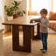 Table de salle à manger rectangulaire moderne et minimaliste de 160 cm (62,9 po) en bois massif, fini noyer, idéale pour la cuisine et le salon