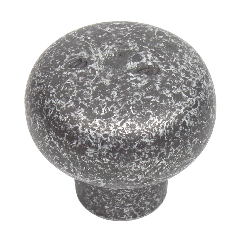 Handpainted Whistler 1 3/8" Diameter Round Knob, Dark Silver Aged