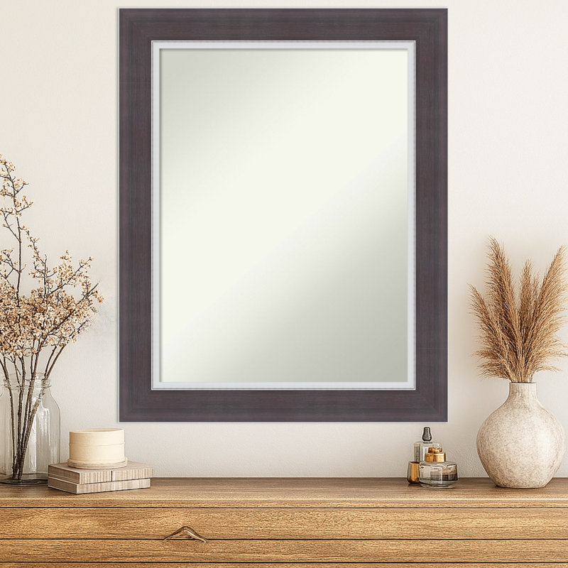 Miroir mural Ellie, 29,5 po x 23,5 po, Brun ; Argenté