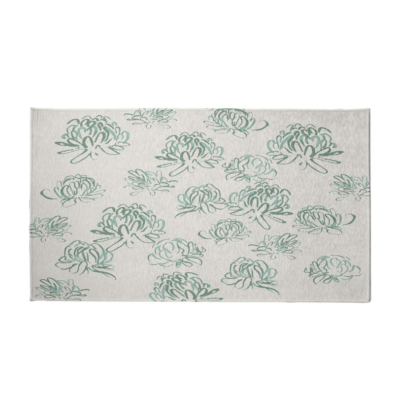 Tapis décoratif vert floral alvordton, Rectangle 3 pi x 5 pi