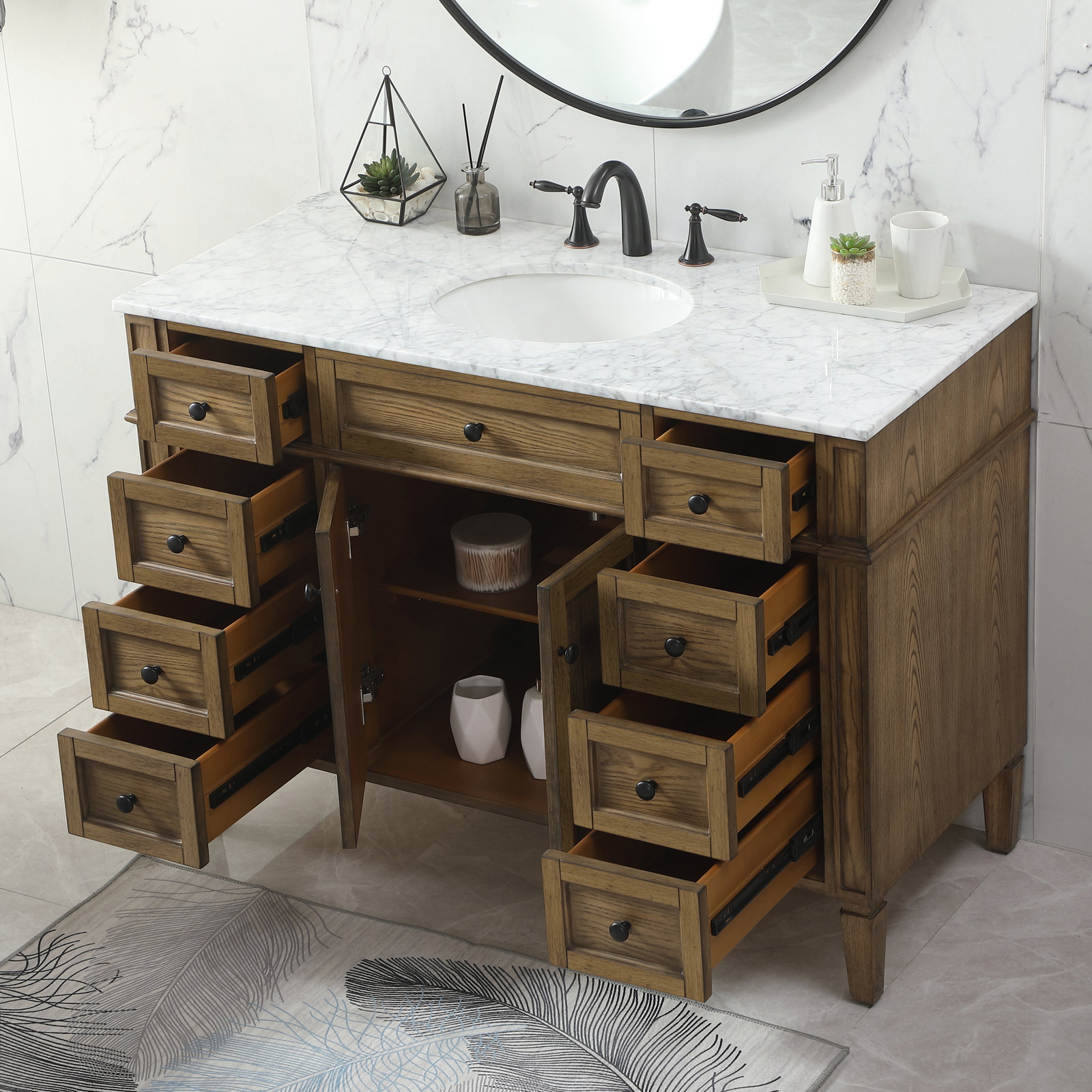 Rivers 48'' Single Bathroom Vanity, Driftwood