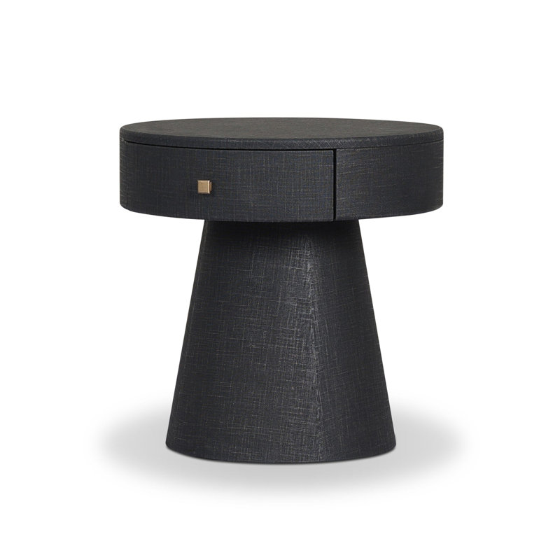Chiro Nightstand, Black Linen