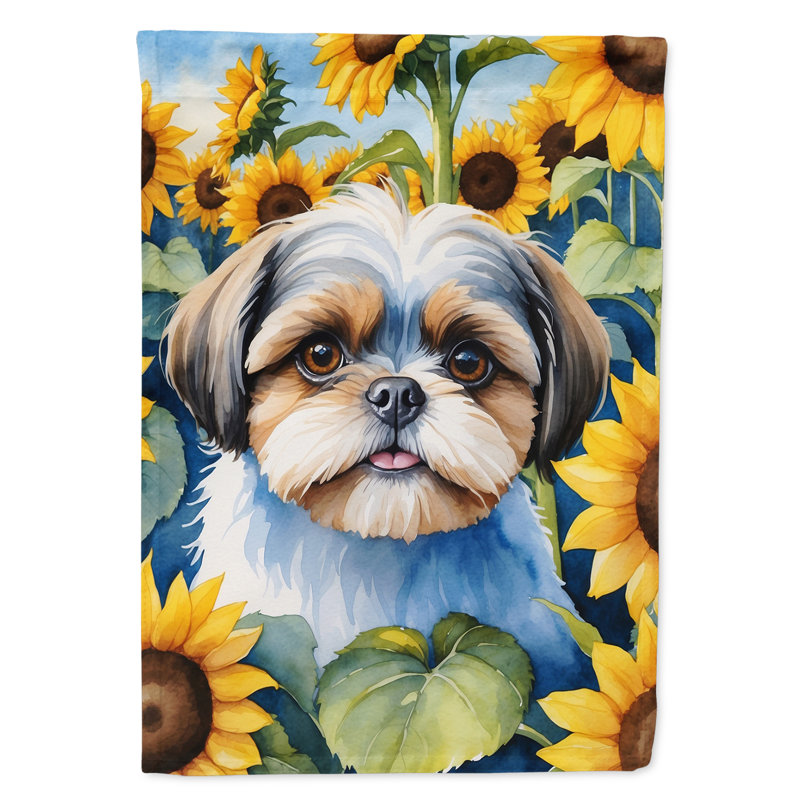 Drapeau de la maison du tournesol Malamute d'Alaska, Shih tzu