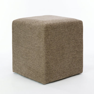 Square Upholstered Ottoman With Solid Wood Frame