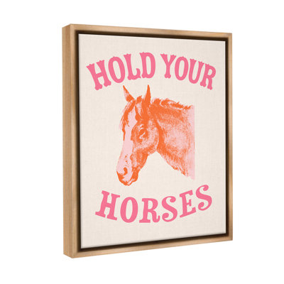 «Hold Your Horses Expression Floater Frame» par Victoria Barnes sur toile