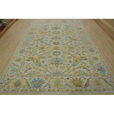 Tapis oriental moderne en laine noué à la main 9 pi 2 po x 12 pi Anatolia