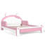 Lit plateforme rembourré pour enfant en forme de chat, style princesse, cadre de lit bas pour chambre, blanc et rose-1633562002