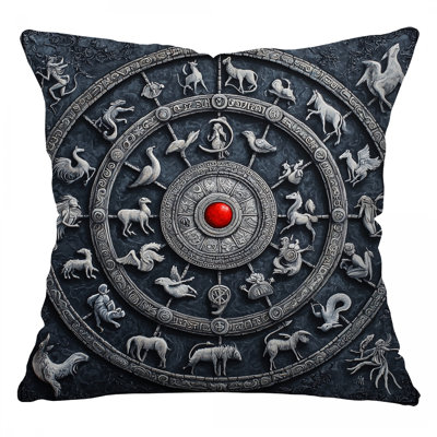 Zodiac Throw Pillow, Symbolic Cotton Twill Pillows