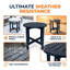 Table de bout d'extérieur en PEHD noir, table de bout carrée compacte 15,94 po