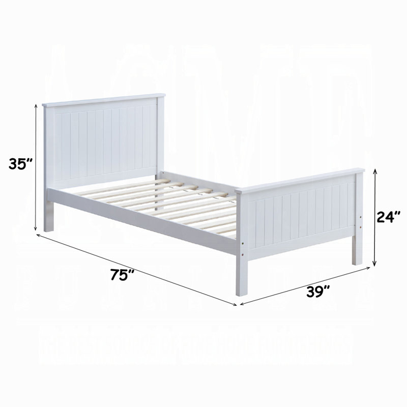 Glenn Platform Bed Frame With Headboard, White