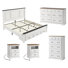 5-Pieces Farmhouse King Size Bedroom Sets, White