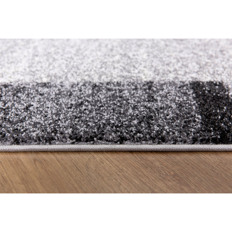 Tapis gris / noir à motif géométrique intérieur / gris à motif géométrique 5 pi x 7 pi (5 pi 3 po x 7 pi 5 po) Tapis de salon, de chambre à coucher, de salle à manger et de cuisine