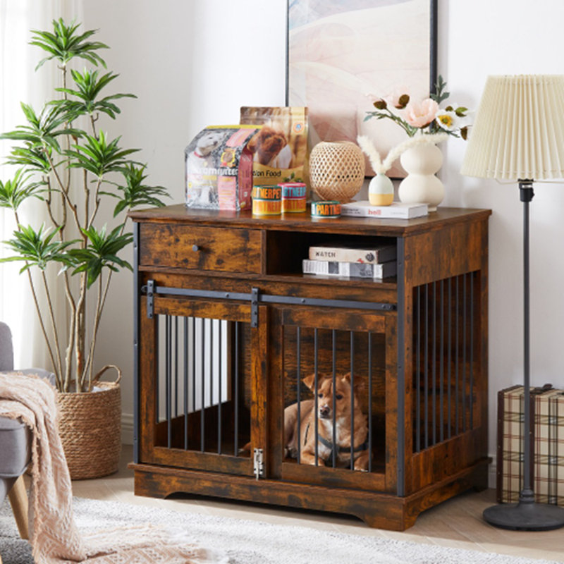 Niche pour chien en bois Duric, Brun rustique