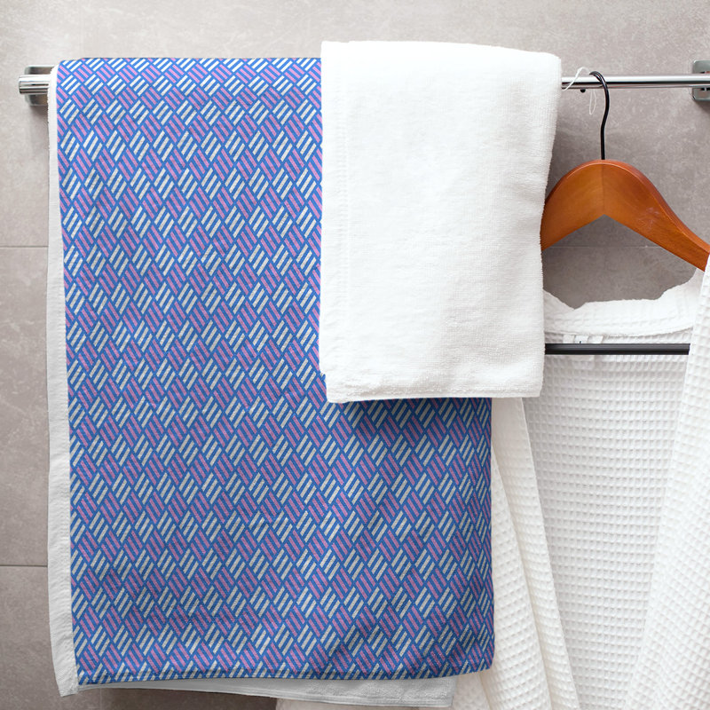 Katelyn Elizabeth Bath Towel, Blue/Light Purple