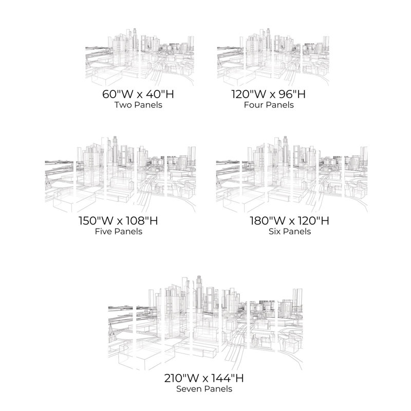 Murale pelez et collez de qualité supérieure - croquis de ville, L 120 po x l 180 po