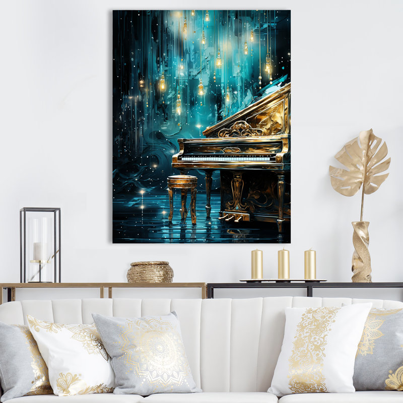 «Blue Piano», impression sur toile, Toile tendue, H 32 po x l 24 po